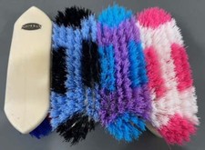 New 7 1/2" long STIFF BRISTLE HORSE GROOMING BRUSH w/ 1 3/4" bristles 4 COLORS