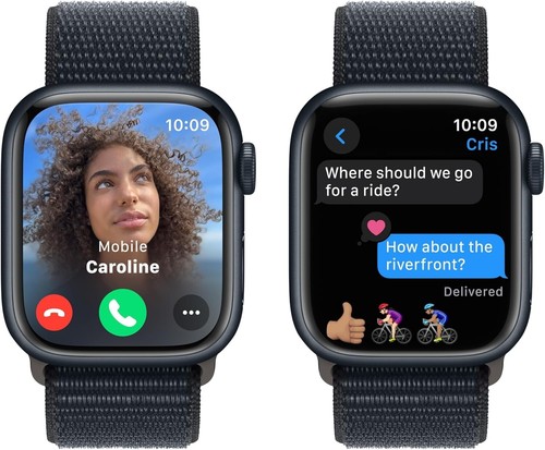 Apple Watch Series 9 41mm GPS Midnight Case w/ Midnight Sport Loop MR8Y3LW/A - Zdjęcie 7 z 8