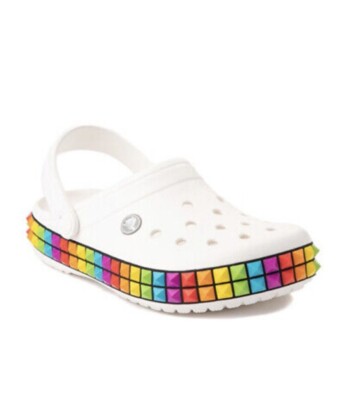 Crocs Crocband 3D Shapes Clog White Rainbow Style 207290 