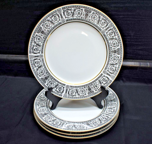 Set of 4 - Royal M - Mita - EMPIRE M145 - Black & White 10.5 Dinner Plates (590) - 第 1/16 張圖片
