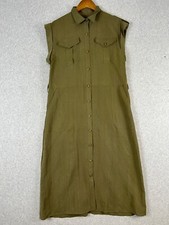 Rag & Bone Shirt Dress Women Large Olive Gree...