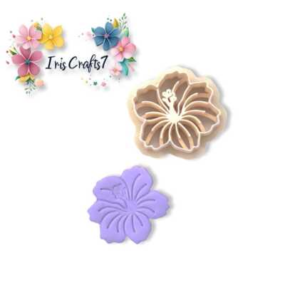 Hibiskusblüte für Polymer Clay Cutter | 3D-gedrucktes Tonwerkzeug | IrisCrafts7 UK