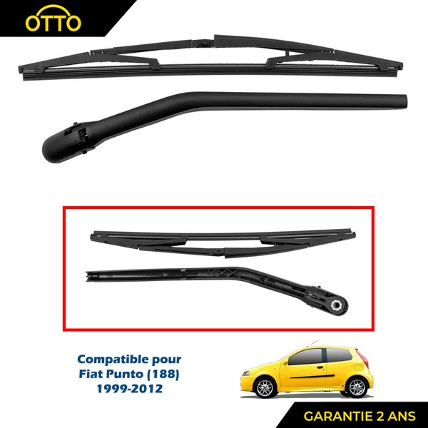Partsline Wischerarm FüR Fiat Punto (188) 1999-2012 Schwarz Hinten 360 Mm-image