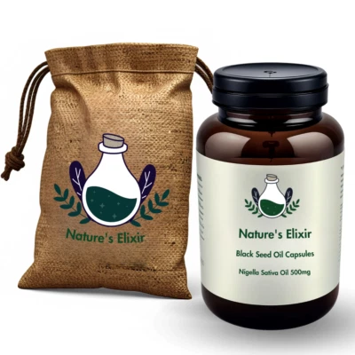Nature's Elixir 100 Black Seed Oil Capsules 500mg – 100% Pure Premium Cold-Press