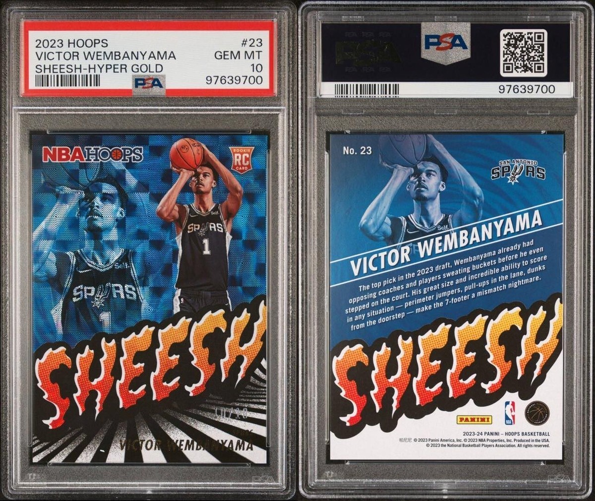 Victor Wembanyama RC, Sheesh-Hyper Gold #23 - 2023-24 Panini