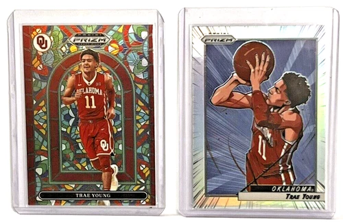 Panini Prizm Trae Young (2 cards) No.Man-TY/ Stained Glass No.SG-TY