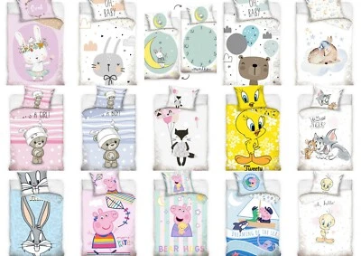 CARBOTEX Kinderbettwäsche Babybettwäsche 100x135 + 60x40 Barbie Blaze Peppa Pig Tweety