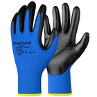 24 Pairs PREMIUM NITRILE COATED Blue Nylon Work Gloves Builders Gardening Grip