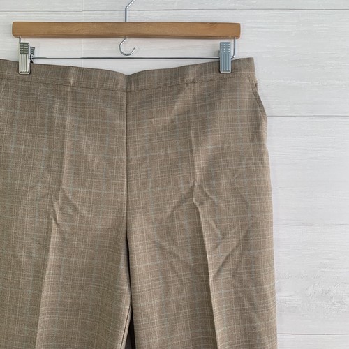 NWT Alfred Dunner - Town & Country Brown blue plaid pull on pants, 14 Short - Picture 2 of 6