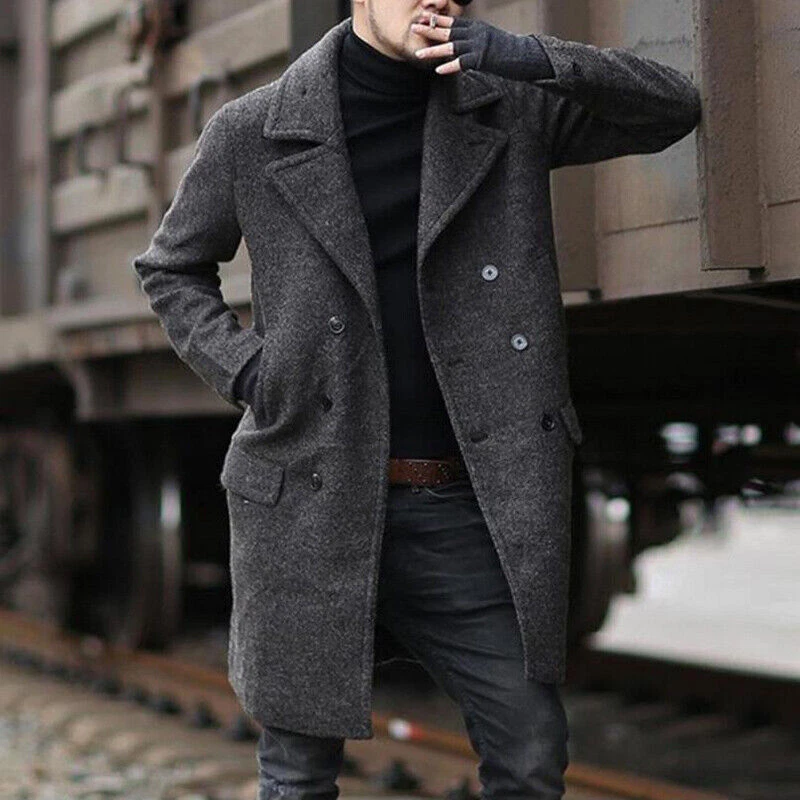 Mens peacoat jacket with best sale hood