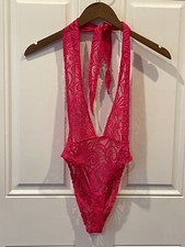 Pink Lace Bodysuit - One Size