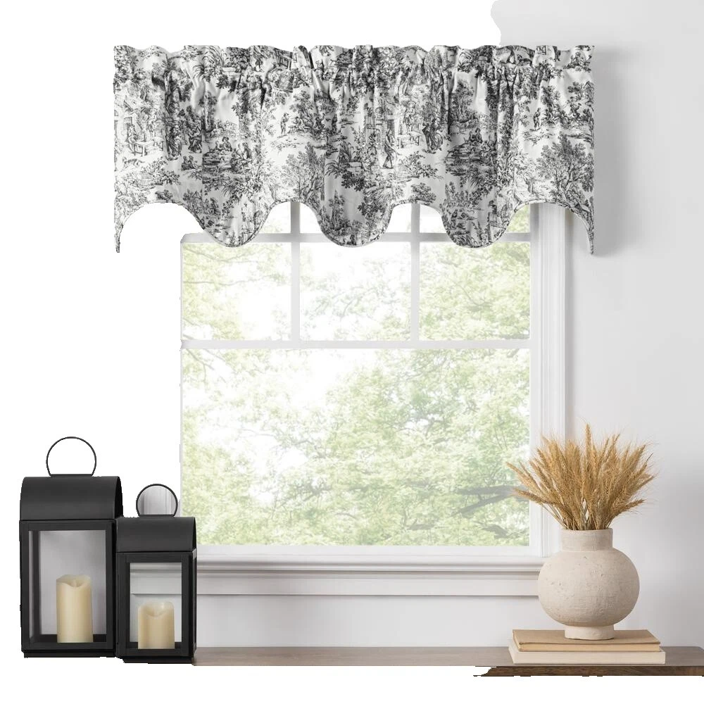 Country Black Solid Pattern Window Curtains & Drapes