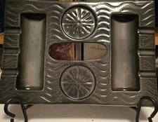 Vintage Mid Century Modern Sip Smoke Art Pottery Gray Grey Ashtray USA No Tray