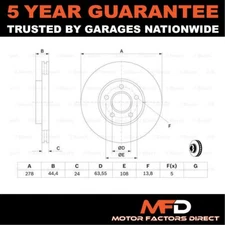 Fits Ford Transit Connect 2002-2013 1.8 D dCi MFD Front Brake Disc