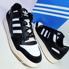 Adidas US 11 Men's Black White Cream Gum Classic Retro Forum 84 Low  ID6857 New