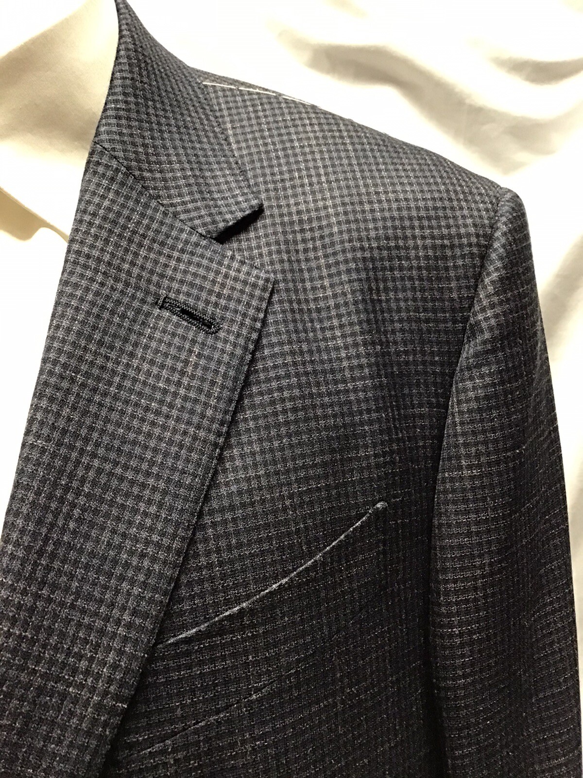 Ermenegildo zegna Dark Navy Gingham Blazer 2-Bt US 44 R Drop 7 image 2