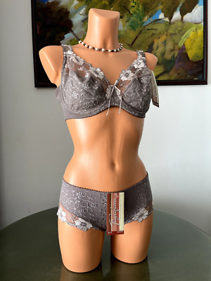 NWT Fayreform DAISY Bra and Panty Set, sz 36DD / M Chocolate
