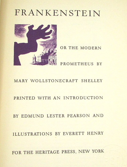 1934 Heritage Press Frankenstein with Everett Henry art in slipcase