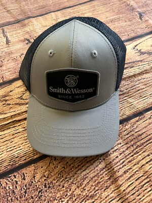 Smith and Wesson Classic Logo Trucker Hat Navy And Grey New Dealer OEM