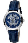 Roberto Cavalli by Franck Muller RV1L117L0011 silber blau Leder Damen Uhr NEU