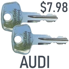 2 AUDI Replacement Key Car Ski ROOF RACK Lock Bicycle Hauler Carrier Snowboard
