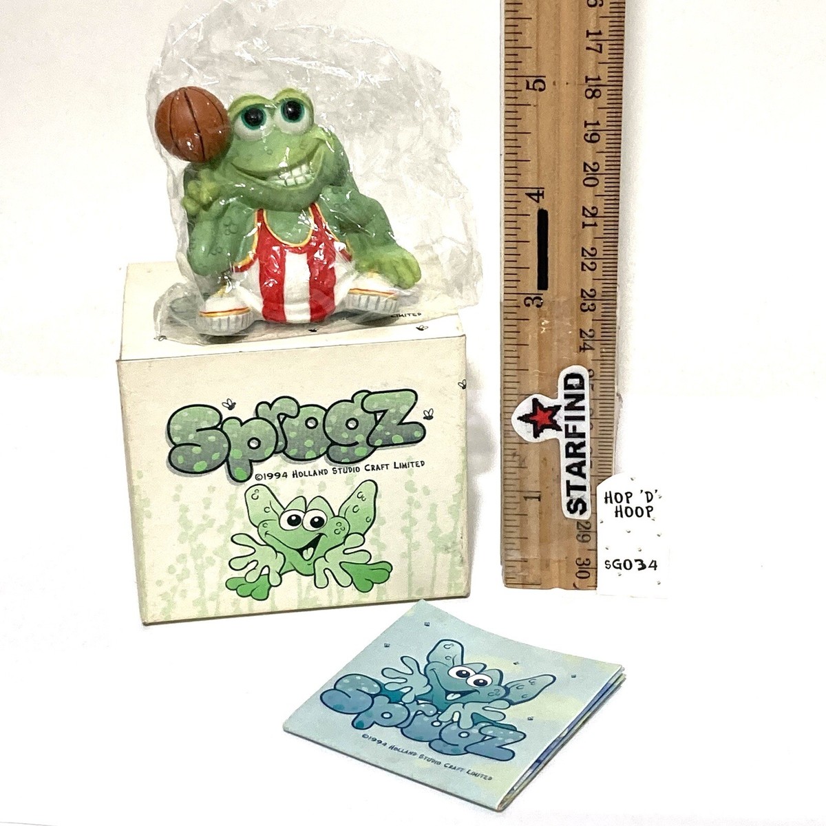 Vintage Sprogz Frogs Hop Da Hoop Figurine SG 034 Figure Basketball
