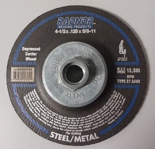 Lot Of 4 Radnor Type 27 Depressed Center Grind 4-1/2" x .125 x 5/8-11 - Picture 2 of 5