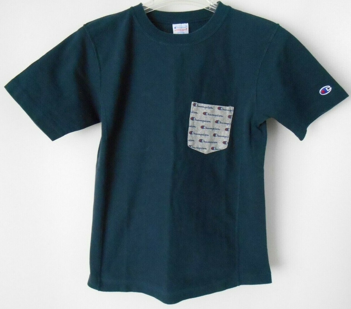 Tシャツ・カットソー CHAMPION REVERSE WEAVE Men T Shirts 25P220761 NNY NAVY Men's Champion Navy Blue Reverse Weave Heavy Weight Pocket T