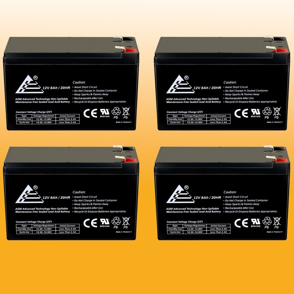4 Pack: 12V 8Ah Rechargeable Replacement Battery for APC RBC2 | eBay