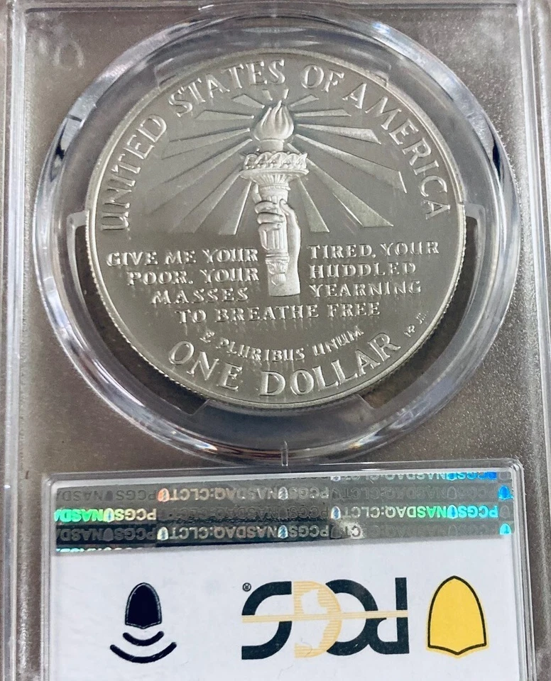 1986 S $1 Statue of Liberty Silver $1 Commemorative Dollar PCGS PR70DCAM Coin - Image 2 of 2