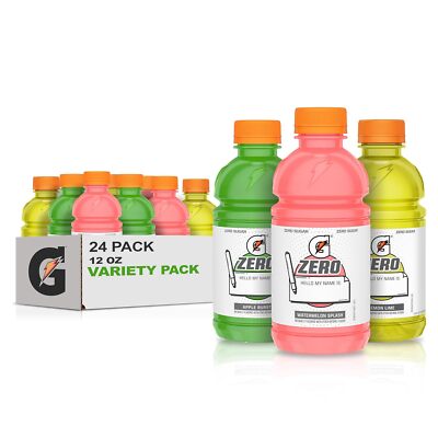 (24 Pack) Gatorade Kids G Zero Thirst Quencher Sports Energy Drinks, 12 Fl Oz
