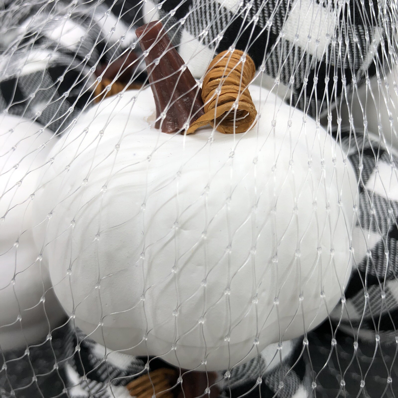 Set 16 Fall White Black Buffalo Plaid Check Pumpkins Table Decor Vase Filler New