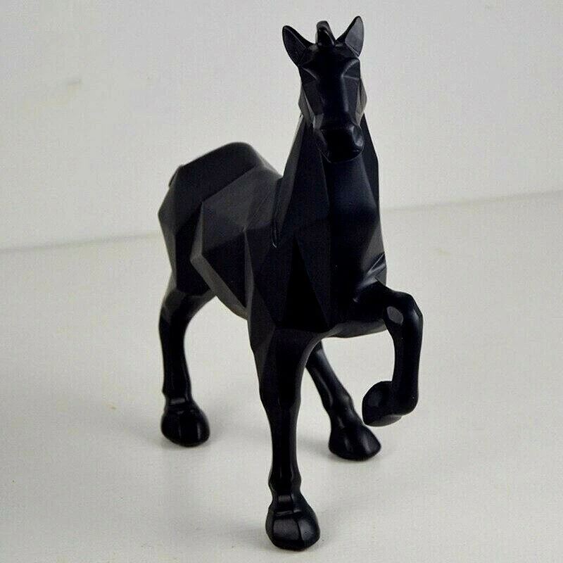 Estatua geométrica de resina de caballo de 10,24" escultura estatuilla decoración de mesa Foto 4 de 4