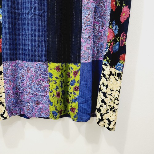 Carole Little Art-to-Wear Tank Dress Lagenlook Patchwork Maxi Rayon Womens 8 - Picture 8 of 18