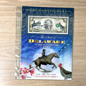 New England Mint colorized Delaware $2 bill - 2003 bill