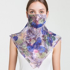 Lady 100 Mulberry Silk Neck Scarf Sun Protection Bandana Face Cover Neck Gaiter