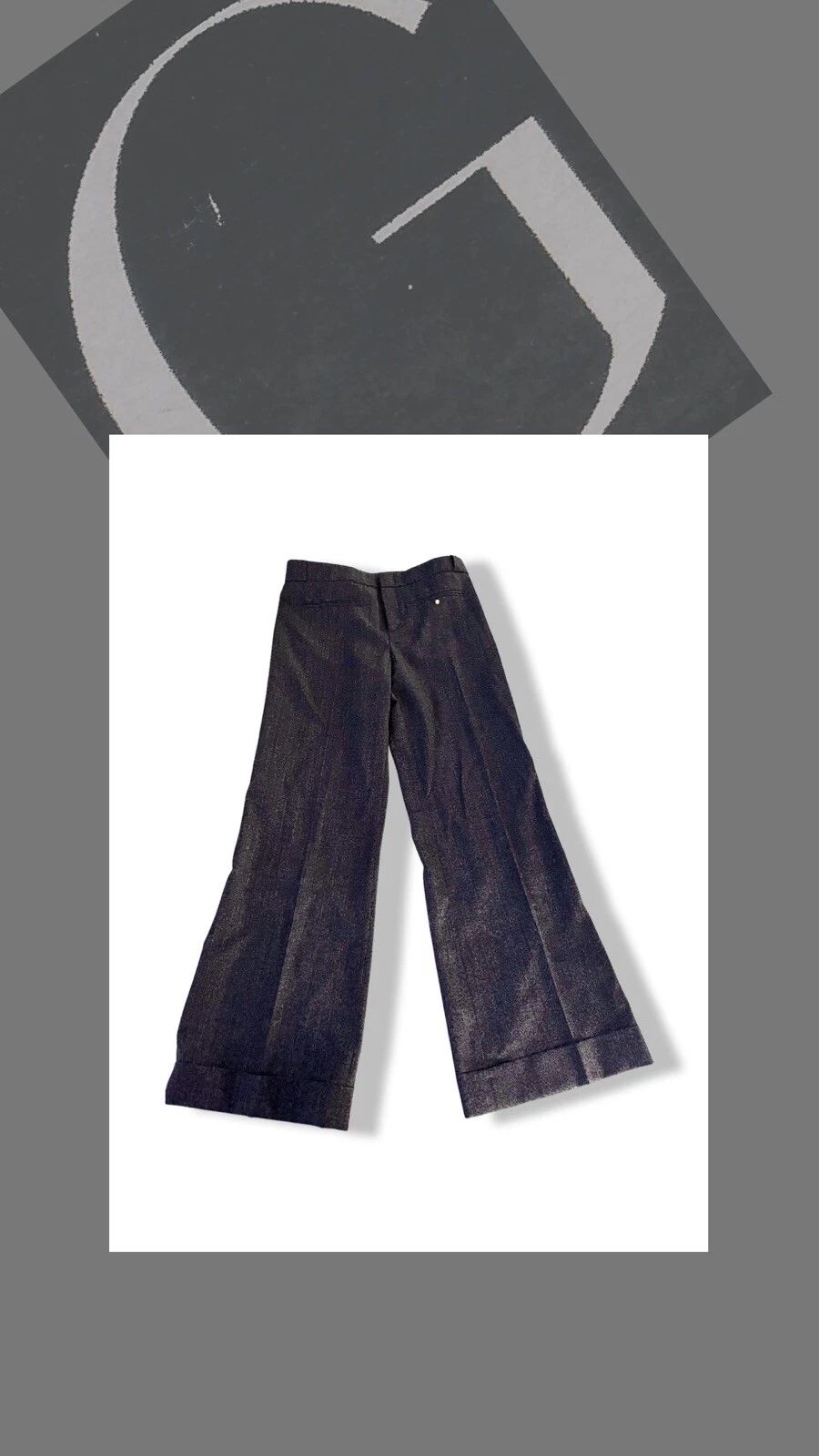 Pantalon Gucci femme   100 % authentique ! Boutons embellis Tweed Or, Taille 40