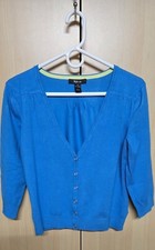 Style  Co Women's 3/4 Sleeve Blue Sweater Medium