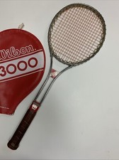 Vintage Wilson T 3000 steel racquet, 4 3/4, cover, strung, excellent condition