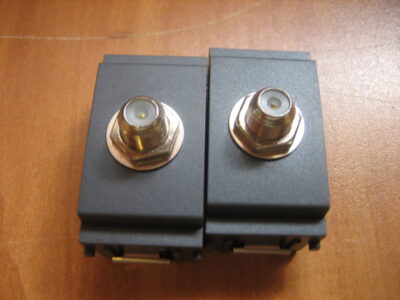 Vimar Idea 1 Port  F Type Coaxial Cable  Coupler Wall Plate Insert --  Set of...