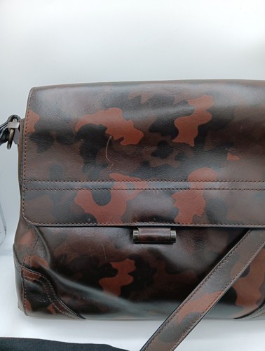 Frye Charlie Flap Crossbody Satchel Shoulder Handbag Brown Camo Print Bag $348 - Picture 3 of 18