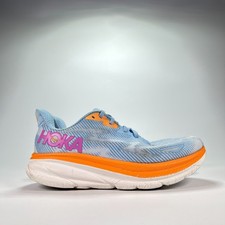 Hoka Women's Clifton 9 Blue Orange Running Shoes 1127896 ABIW Women's Size 8.5B
