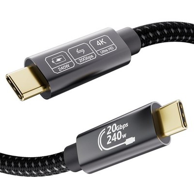 USB-C-Kabel 2m 240W 48V/5A 5K@60Hz 4K@144Hz Typ C 20Gbit/s für Thunderbolt 3/4