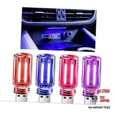 USB LED Night Light 4 Pack, RGB Glass Ambient Lights 1Red 1Blue 1Purple 1Pink