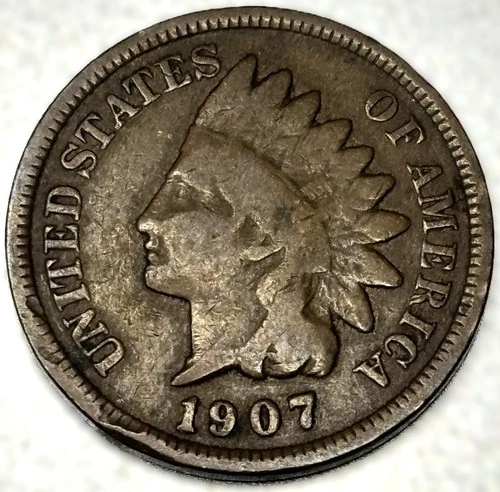 1907 Indian Head Cent Penny Good Condition 1c One Cent US Coin- 1241