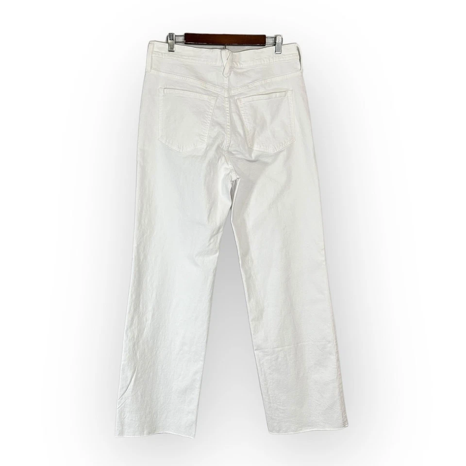 J.Crew Slim Wide Leg Jeans Women's 31T Tall White Raw Hem Full Length NWT - Image 2 of 4