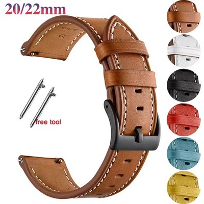 Leder Armband für Samsung Galaxy Watch FE 7 6 3 4 5 Pro Classic 42-47mm Active 2