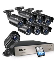 ZOSI 8CH 5MP Lite DVR 1080P Security Camera System 1TB HDD Night Vision Outdoor