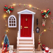 Red Fairy Girls Door Christmas Accessories Miniature Christmas Elf Girls Fairy