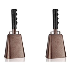 2pcs 10 in Steel Cowbell/Noise Makers with Handles, Cheering Bell Sporting.7706
